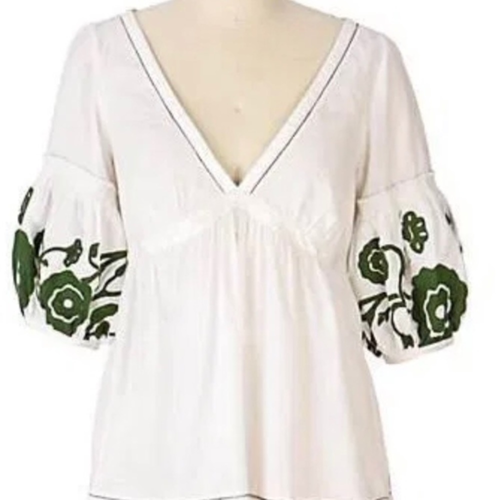 Rare Anthropologie Lithe Lantern Sleeve Blouse